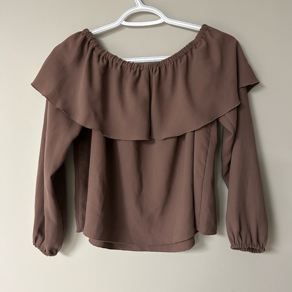 Wilfred Morel Off The Shoulder Brown Blouse - Picture 2 of 4